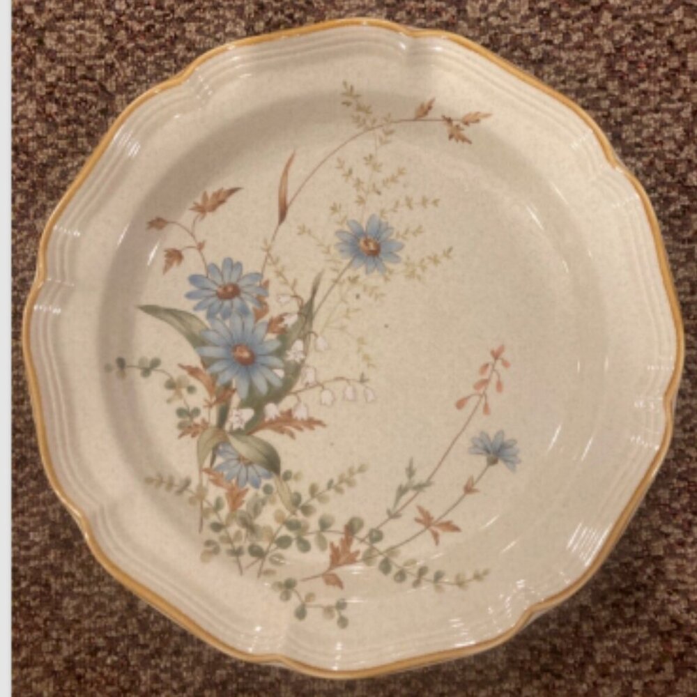 Vintage Mikasa Blue Daisies Pattern Platter 12" EB804 Floral One Platter Plate
